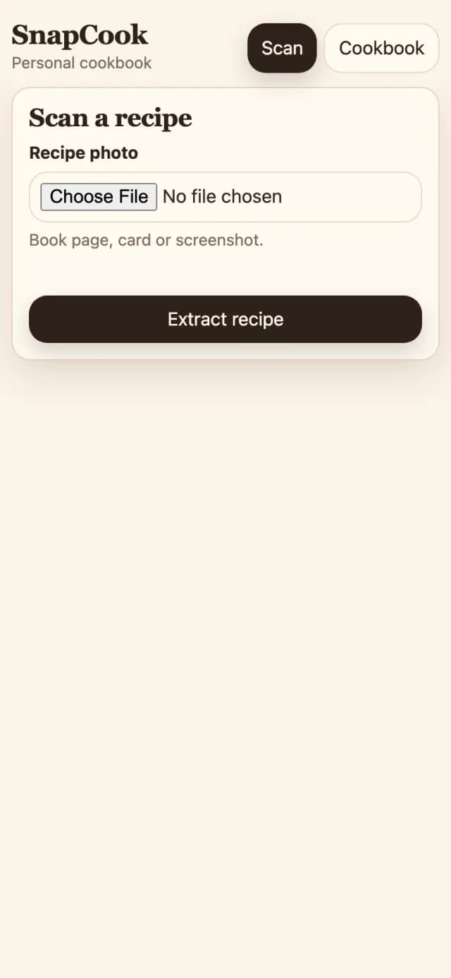 Recipe Scanner app built with Ferry Fast